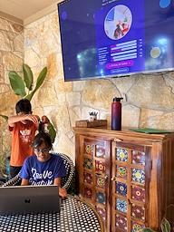 Two campers stress-testing the AI to see if the results change with two kids in the frame