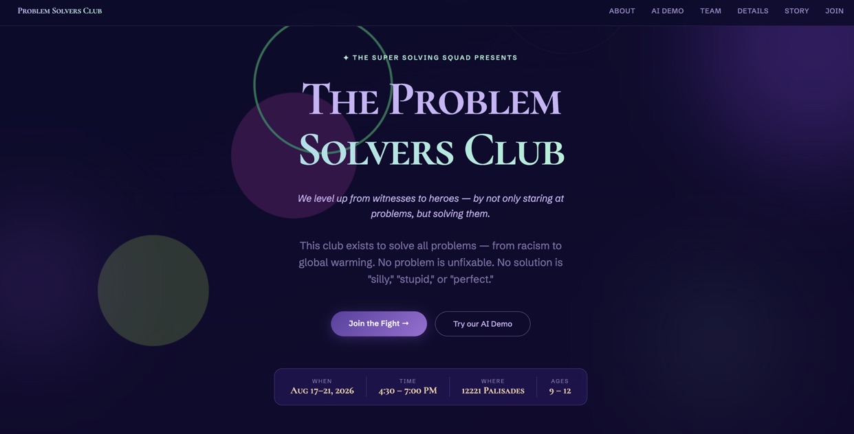 The Problem Solvers Club website